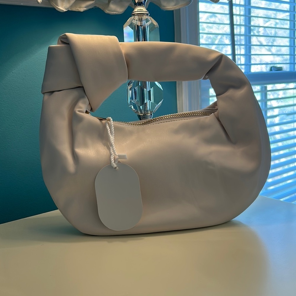 Melie Bianco white faux leather purse